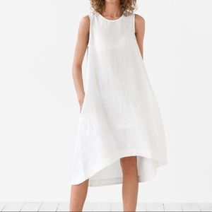 MAGIC LINEN ASYMMETRIC LINEN DRESS TOSCANA NWOT